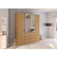 DREHTÜRENSCHRANK  in Eichefarben  - Eichefarben, Design, Glas/Holzwerkstoff (201/223/60cm) - Novel