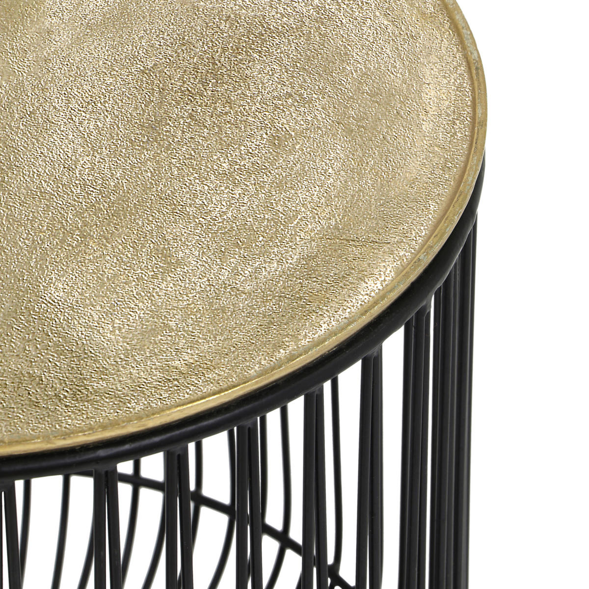 BEISTELLTISCH 41/41/46 cm Schwarz, Goldfarben rund  - Goldfarben/Schwarz, Design, Metall (41/41/46cm) - Boxxx