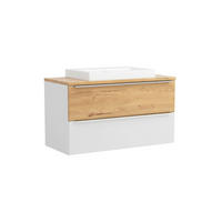 WASCHTISCHKOMBI  - Wildeiche/Edelstahlfarben, Trend, Holzwerkstoff/Stein (100/63/47cm) - Held