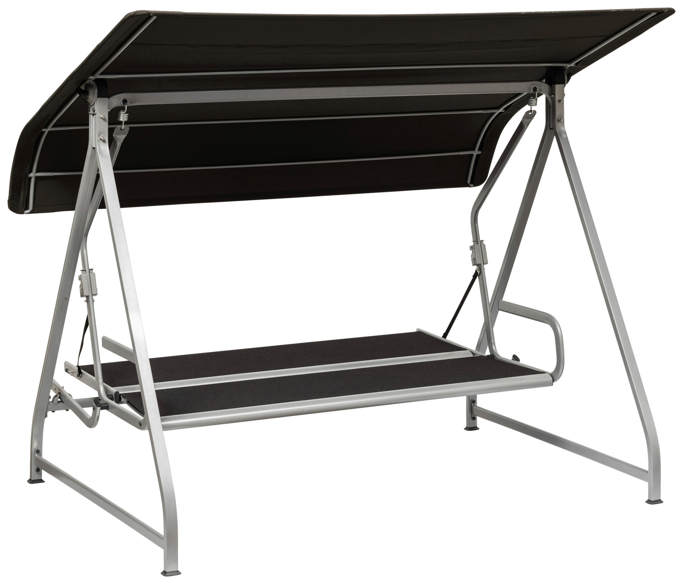 HOLLYWOODSCHAUKEL 169/189/228 cm Schwarz, Silberfarben  - Silberfarben/Schwarz, Basics, Textil/Metall (169/189/228cm) - Kettler