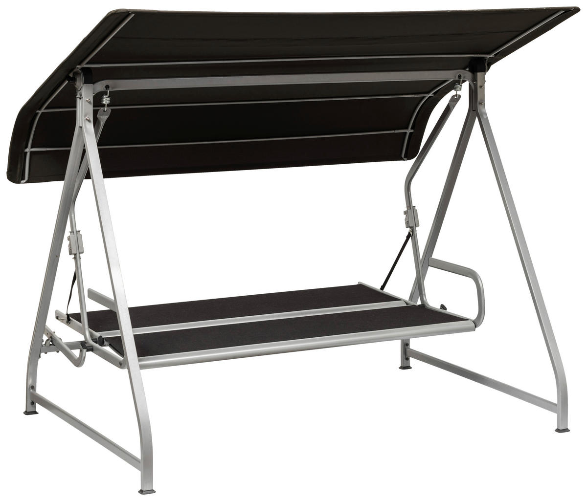 HOLLYWOODSCHAUKEL 169/189/228 cm Schwarz, Silberfarben  - Silberfarben/Schwarz, Basics, Textil/Metall (169/189/228cm) - Kettler