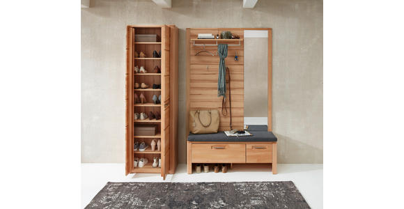 GARDEROBE 4-teilig in 200/201/40 cm - Buchefarben, Natur, Glas/Holzwerkstoff (200/201/40cm) - Linea Natura