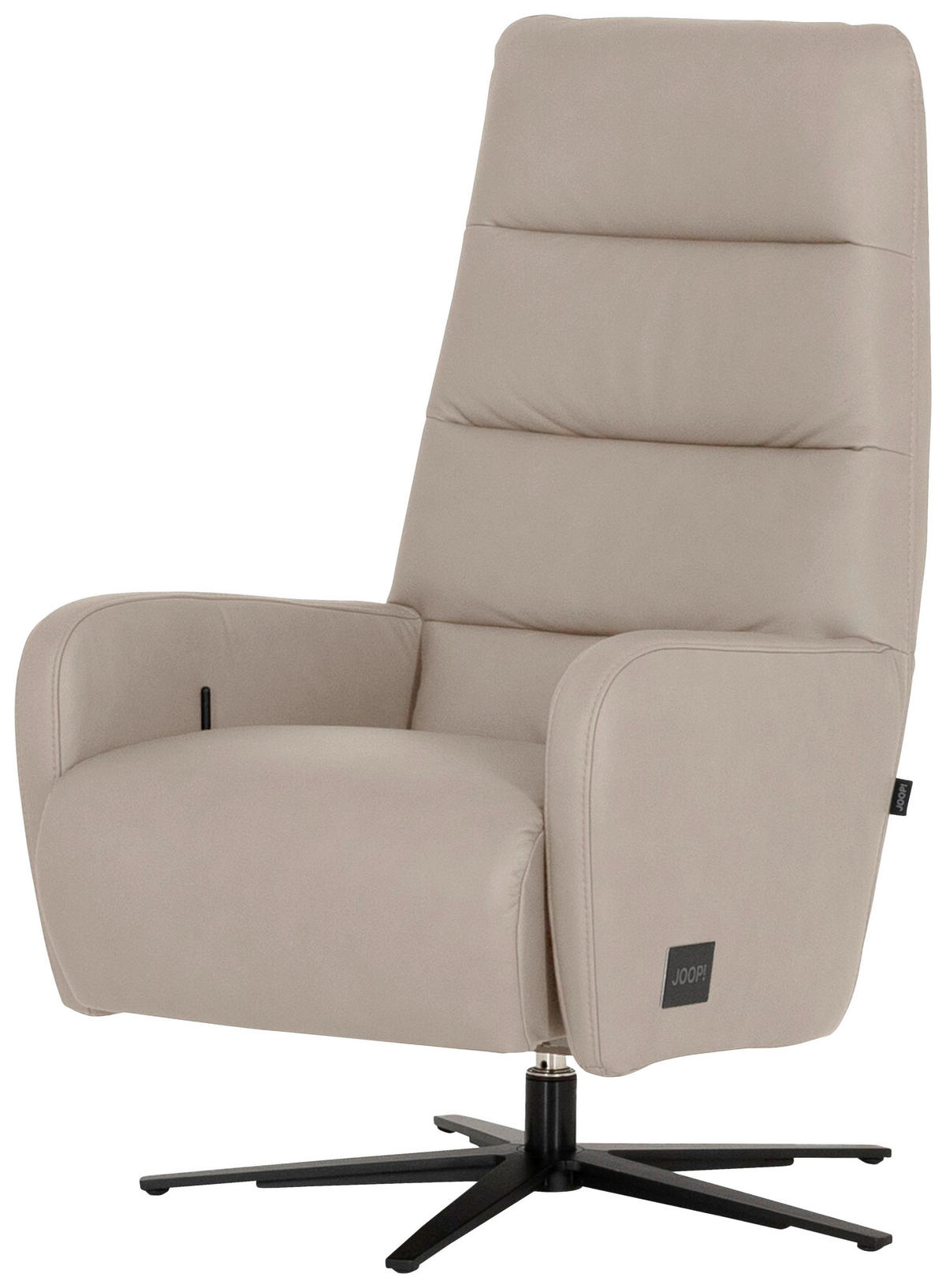 RELAXSESSEL Leder Beige  - Beige/Schwarz, Modern, Leder/Metall (66/110/83cm) - Joop!