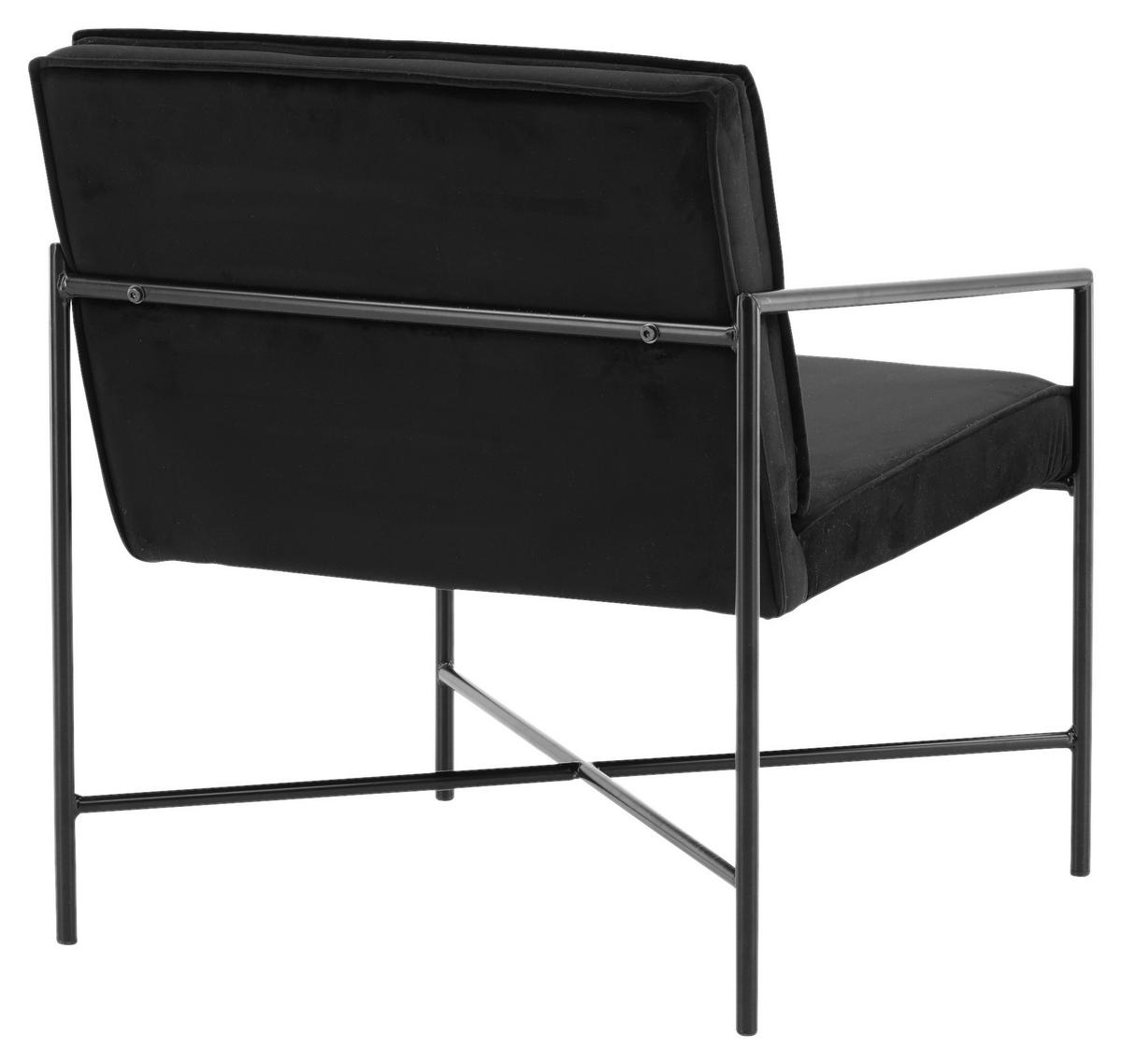 SESSEL in Samt Schwarz  - Schwarz, Design, Textil/Metall (66/78/65cm) - Livetastic