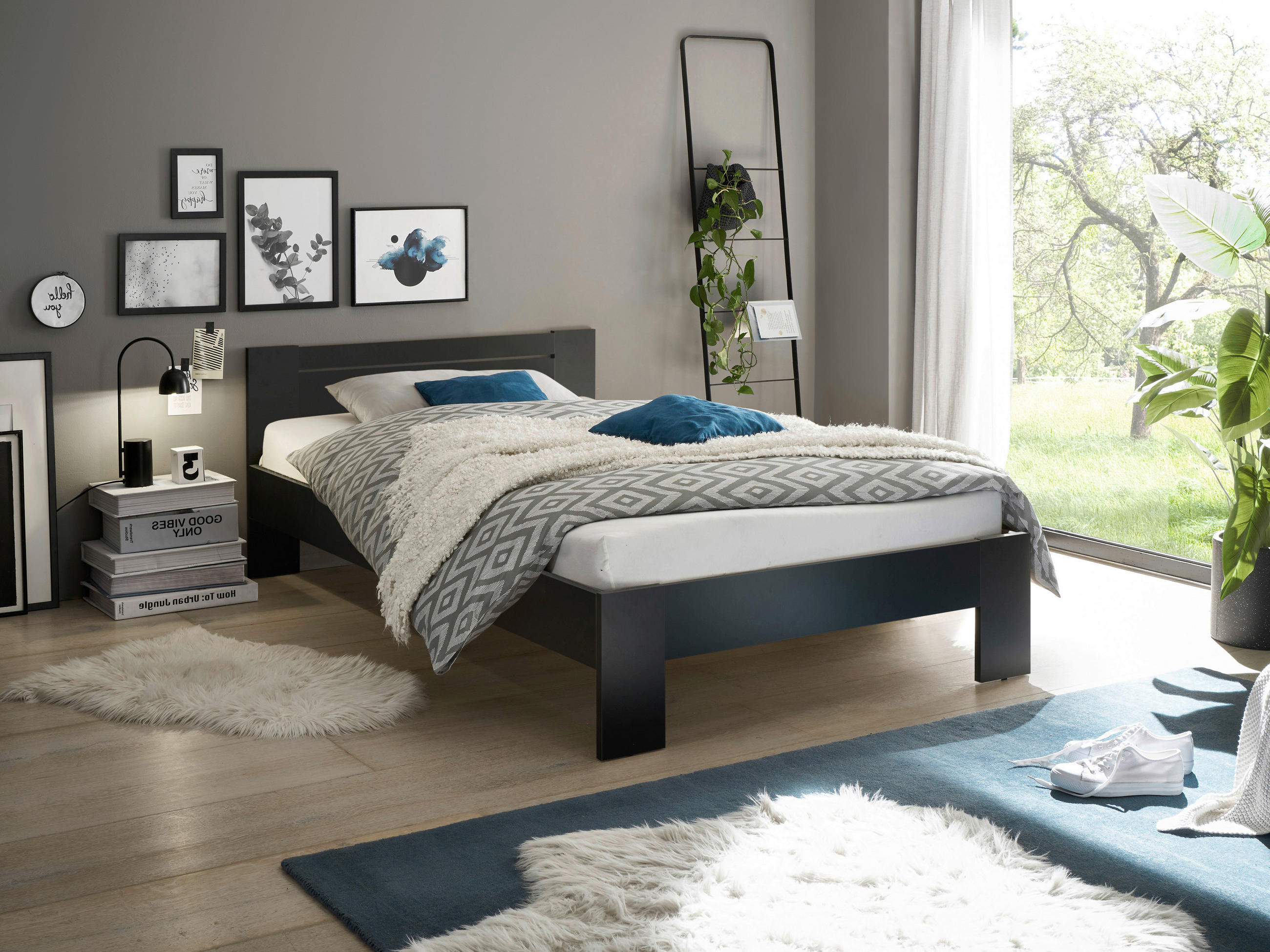 BETT 120/200 cm  in Schwarz  - Schwarz, KONVENTIONELL (120/200cm) - Boxxx