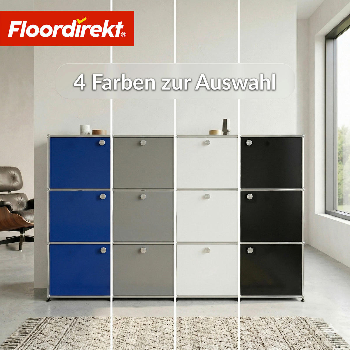 STANDREGAL Weiß  - Weiß, Basics, Metall (75/120/40cm) - Floordirekt