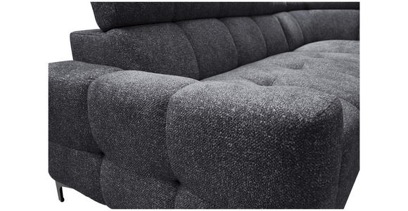 ECKSOFA in Struktur Dunkelgrau  - Dunkelgrau/Schwarz, MODERN, Textil/Metall (254/212cm) - Carryhome