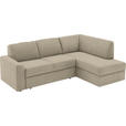 ECKSOFA  in Webstoff Beige  224/165 cm  - Beige/Schwarz, KONVENTIONELL, Kunststoff/Textil (224/165cm) - Xora