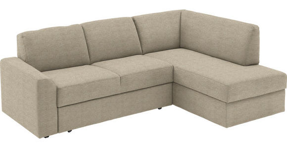 ECKSOFA  in Webstoff Beige  224/165 cm  - Beige/Schwarz, KONVENTIONELL, Kunststoff/Textil (224/165cm) - Xora