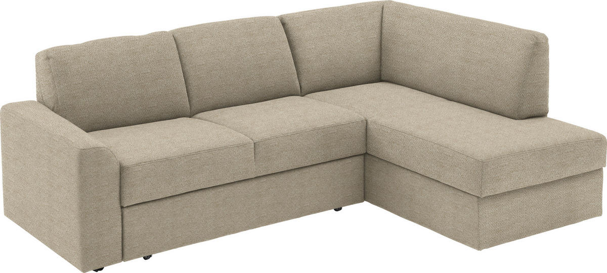 ECKSOFA in Webstoff Beige  - Beige/Schwarz, Konventionell, Kunststoff/Textil (224/165cm) - Xora