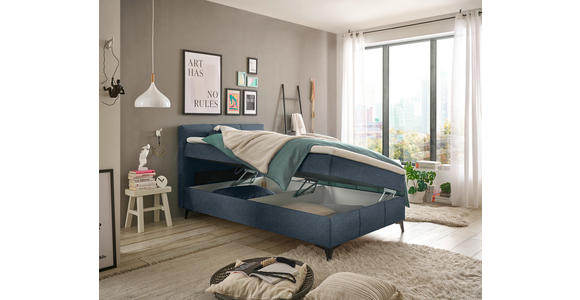 BOXBETT 120/200 cm  in Blaugrau  - Blaugrau, Basics, Holzwerkstoff/Textil (120/200cm) - Xora