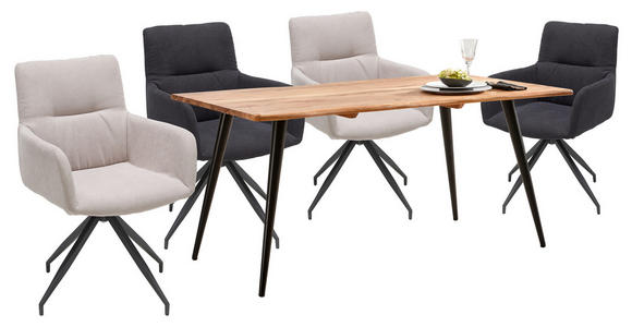 ESSTISCH in Holz, Metall 160/90/76 cm - Schwarz/Akaziefarben, Natur, Holz/Metall (160/90/76cm) - Carryhome