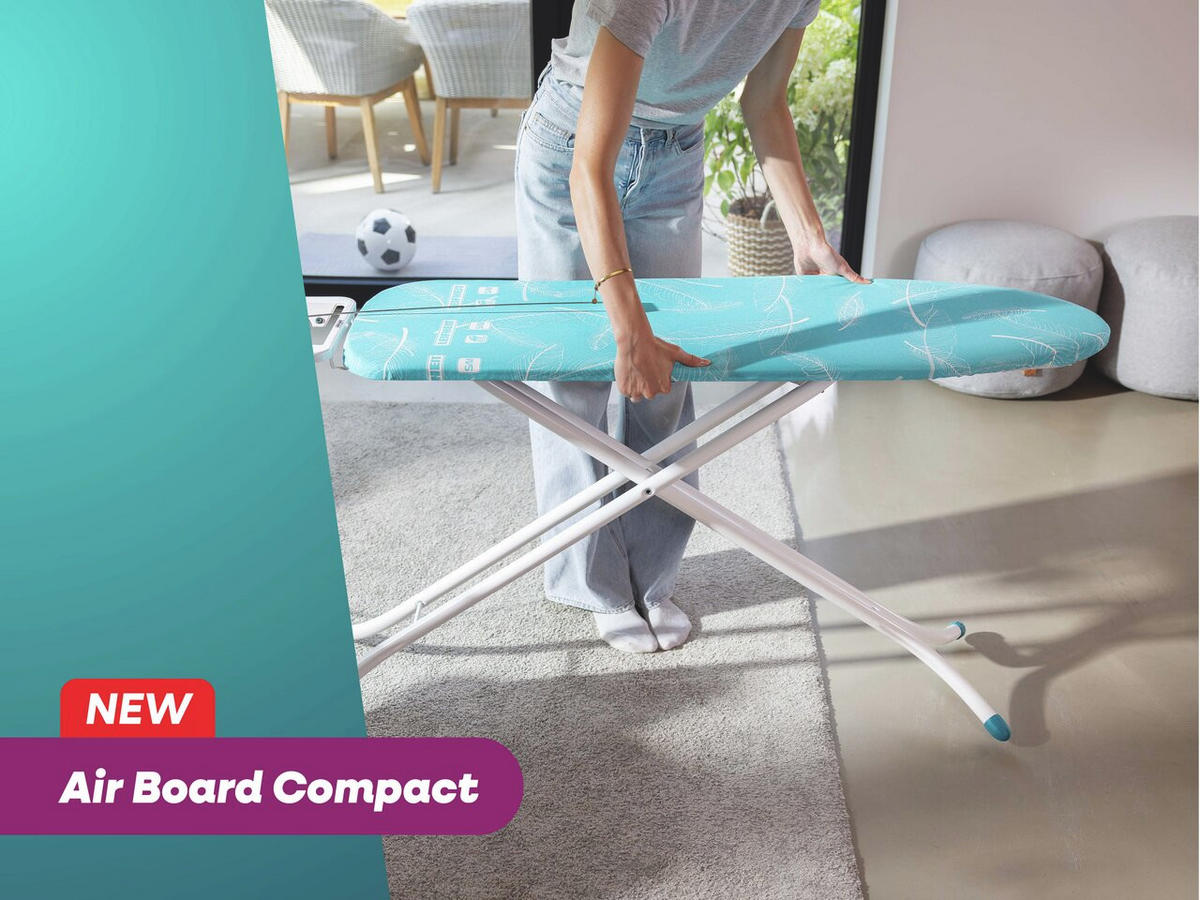 BÜGELBRETT  AIR BOARD M COMPACT  - Türkis, Basics, Textil (141/40/158cm) - Leifheit