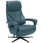 RELAXSESSEL in Leder Blau  - Blau/Schwarz, Design, Leder/Metall (75/106/88cm) - Dieter Knoll