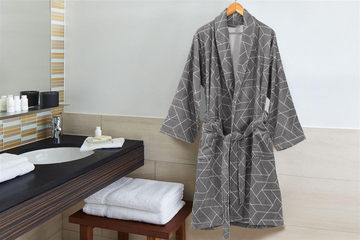 BADEMANTEL M Unisex  - Grau, Basics, Textil (Mnull) - Kayoom