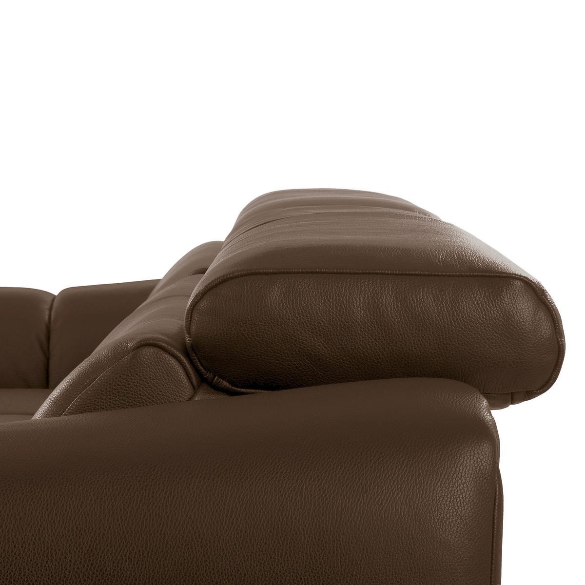 ECKSOFA AVEIRO Braun Echtleder Bettkasten, Kopfteilverstellung, Sitzvorzug  - Schwarz/Braun, Design, Leder/Kunststoff (177/274cm) - Livetastic