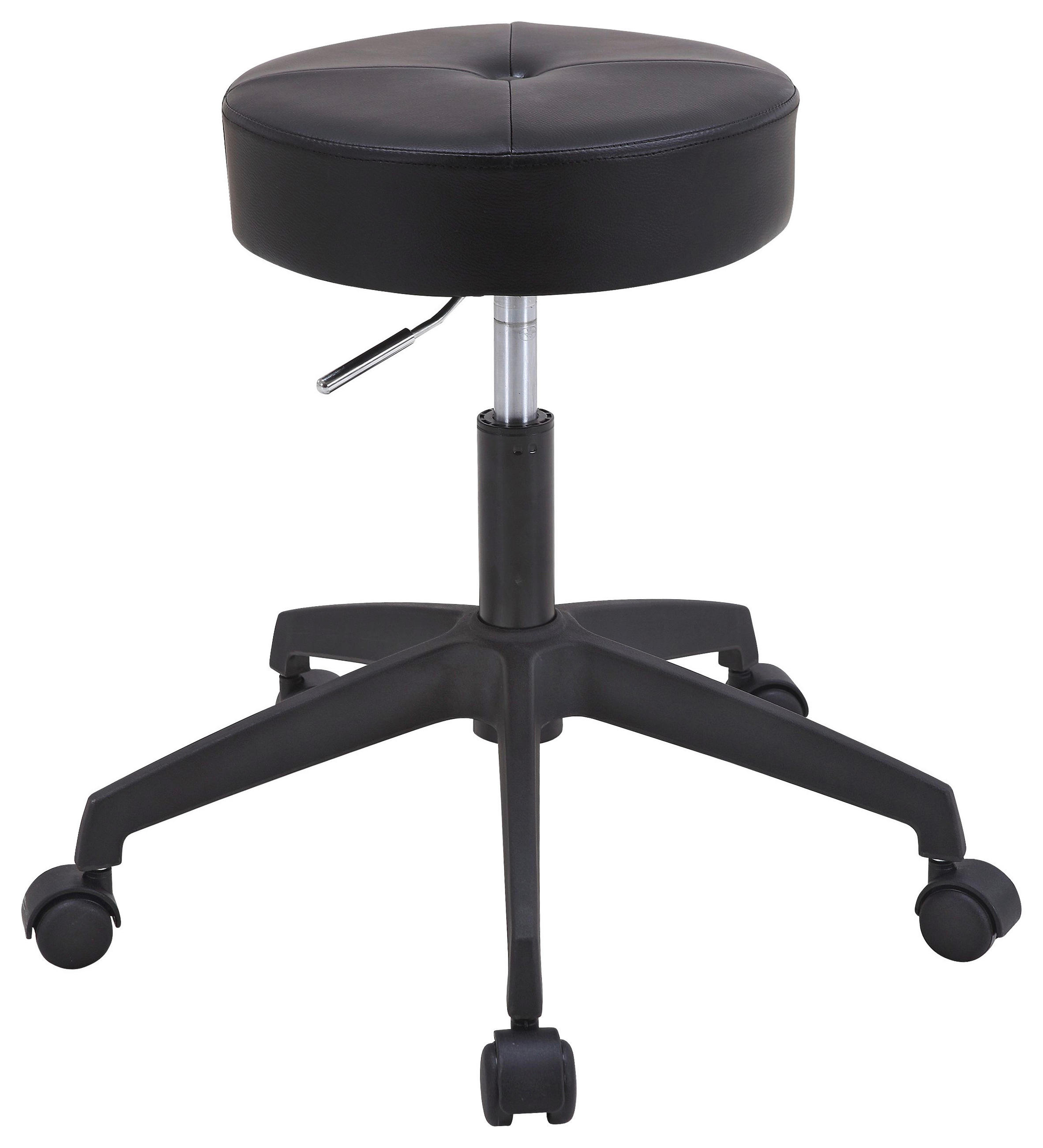 BÜROHOCKER Schwarz, Silberfarben  - Silberfarben/Schwarz, KONVENTIONELL, Kunststoff/Textil (35/49-61/35cm) - Carryhome