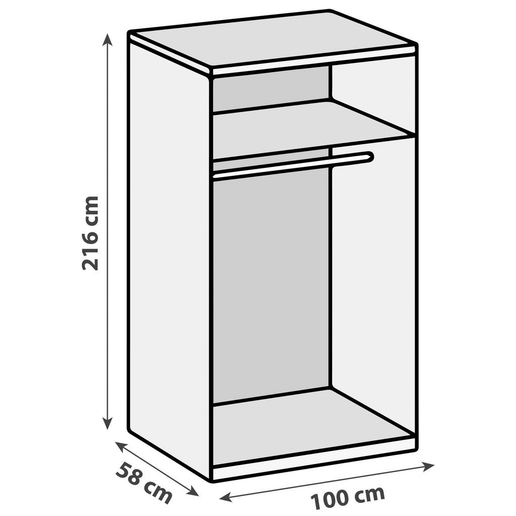 Thumbnail - Mid.you Drehtürenschrank Wimex Level 36C, Weiß, Eiche, Metall, 1 Fächer, 100x216x58 cm, DIN EN ISO 9001, BQ - Bündnis fü...
