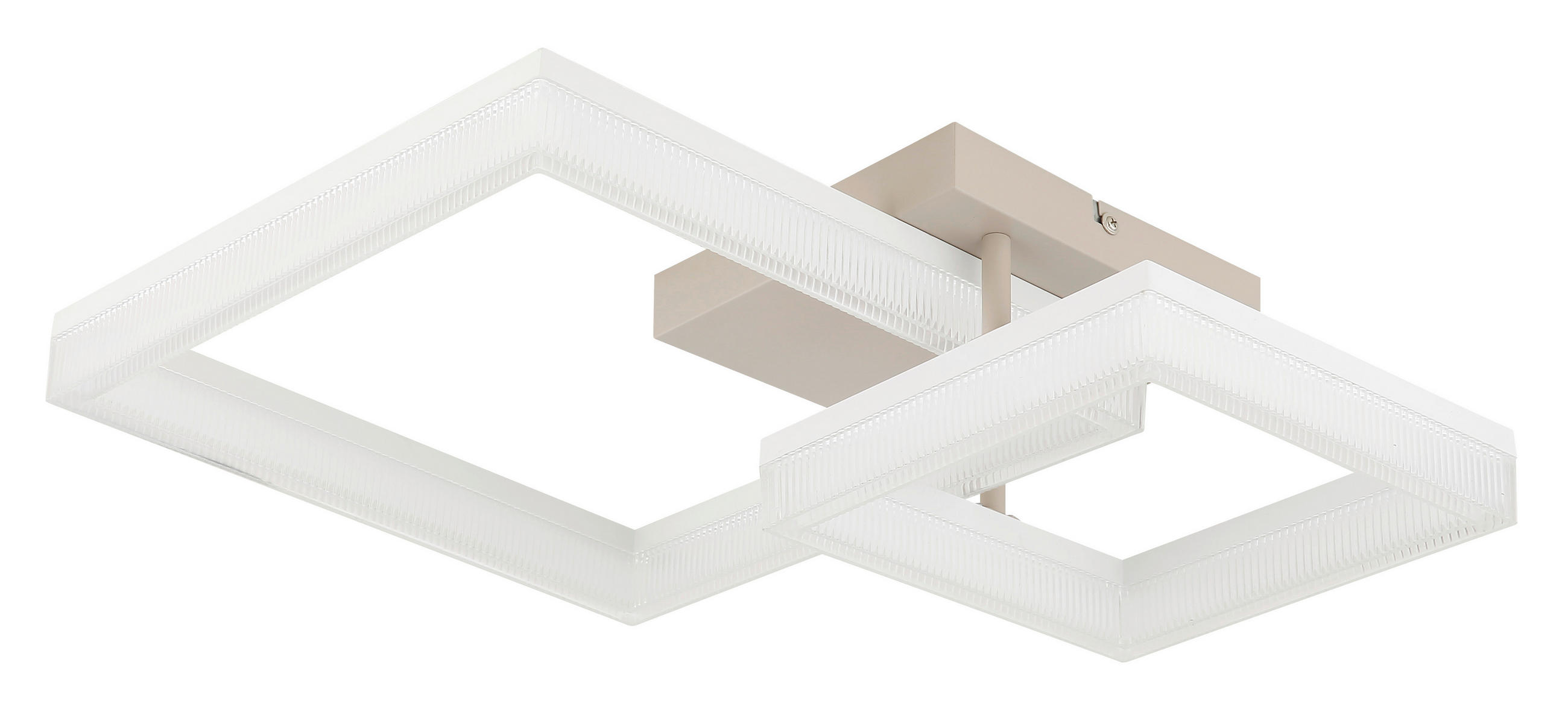 LED-DECKENLEUCHTE ZARA 62,5/46,5/12,3 cm   - Sandfarben/Transparent, Design, Kunststoff/Metall (62,5/46,5/12,3cm) - Globo