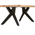 COUCHTISCH Akazie massiv 115/70/45 cm rechteckig Akaziefarben  - Schwarz/Akaziefarben, LIFESTYLE, Holz/Metall (115/70/45cm) - Landscape