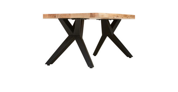 COUCHTISCH Akazie massiv 115/70/45 cm rechteckig Akaziefarben  - Schwarz/Akaziefarben, LIFESTYLE, Holz/Metall (115/70/45cm) - Landscape