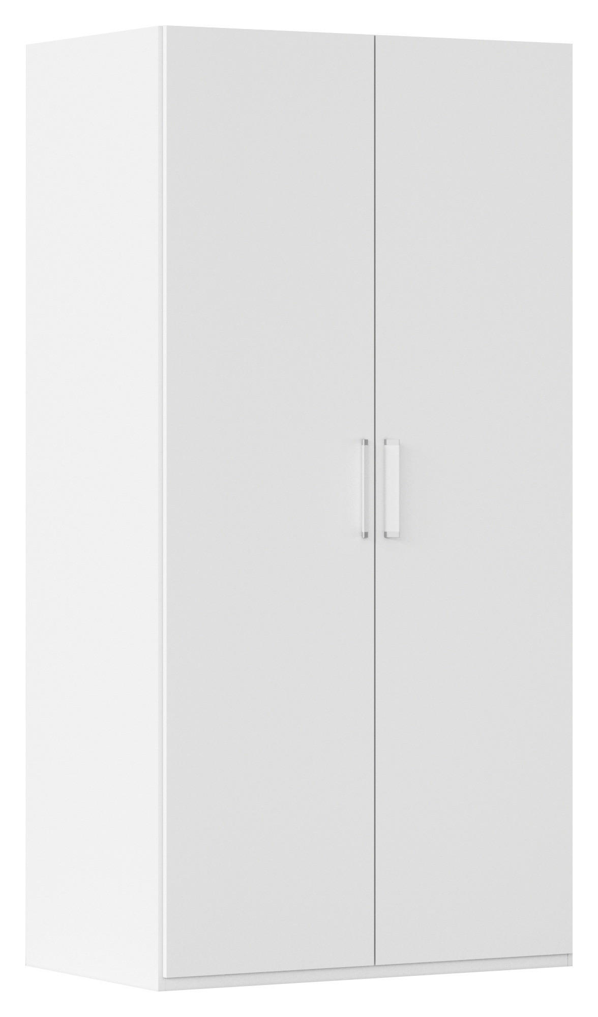 DREHTÜRENSCHRANK 101/197/60 cm 2-türig Weiß  - Silberfarben/Weiß, Design, Holzwerkstoff/Kunststoff (101/197/60cm) - Novel