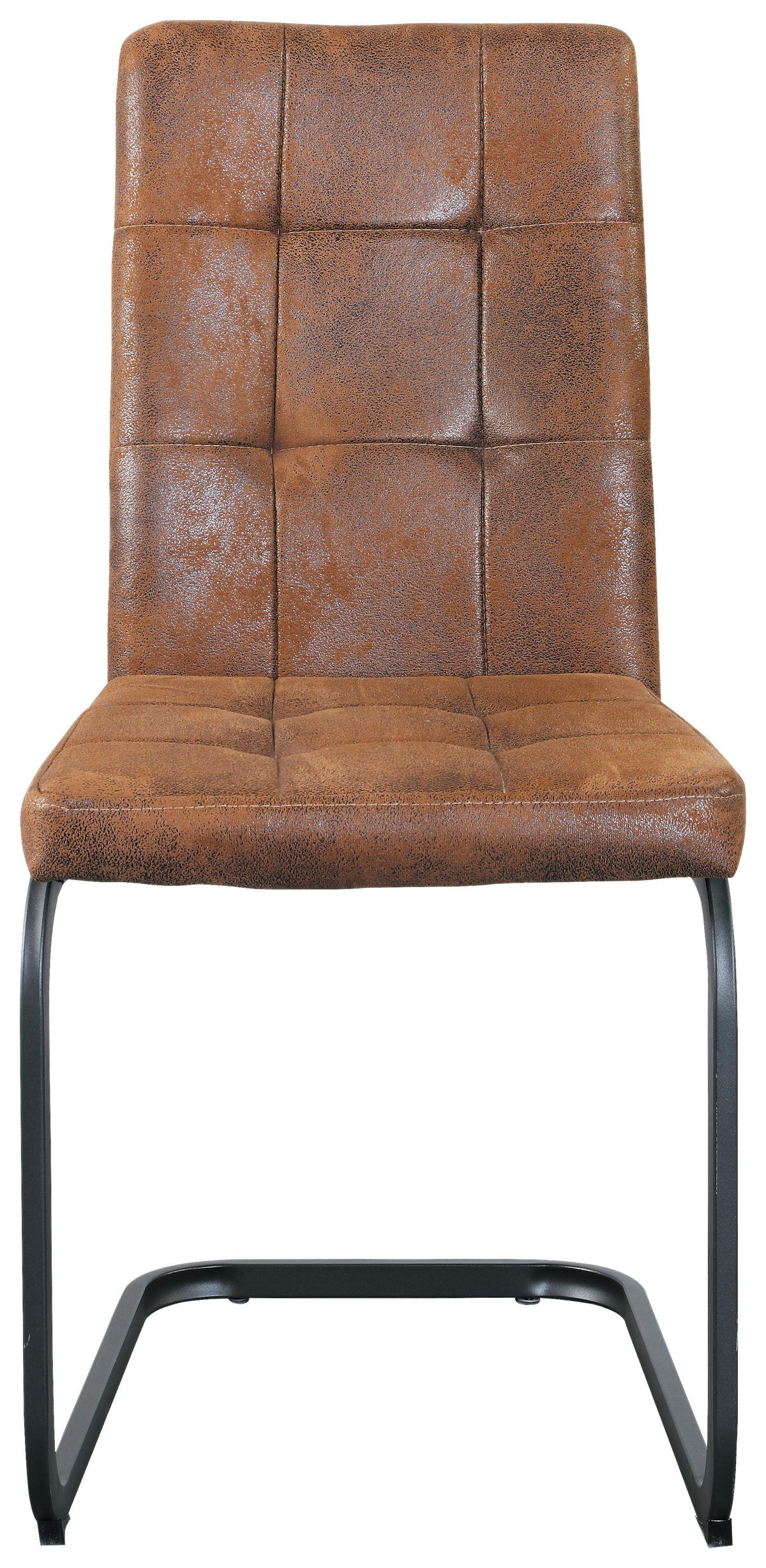 STUHL  in Eisen Webstoff  - Schwarz/Braun, Modern, Textil/Metall (43/92/56cm) - MID.YOU