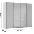 SCHWEBETÜRENSCHRANK 271/223/68 cm 4-türig Grau  - Chromfarben/Grau, KONVENTIONELL, Glas/Holzwerkstoff (271/223/68cm) - Novel