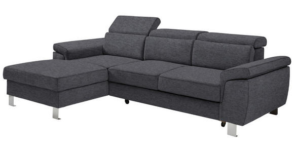 ECKSOFA in Webstoff Grau  - Silberfarben/Grau, Design, Textil/Metall (167/250cm) - Xora