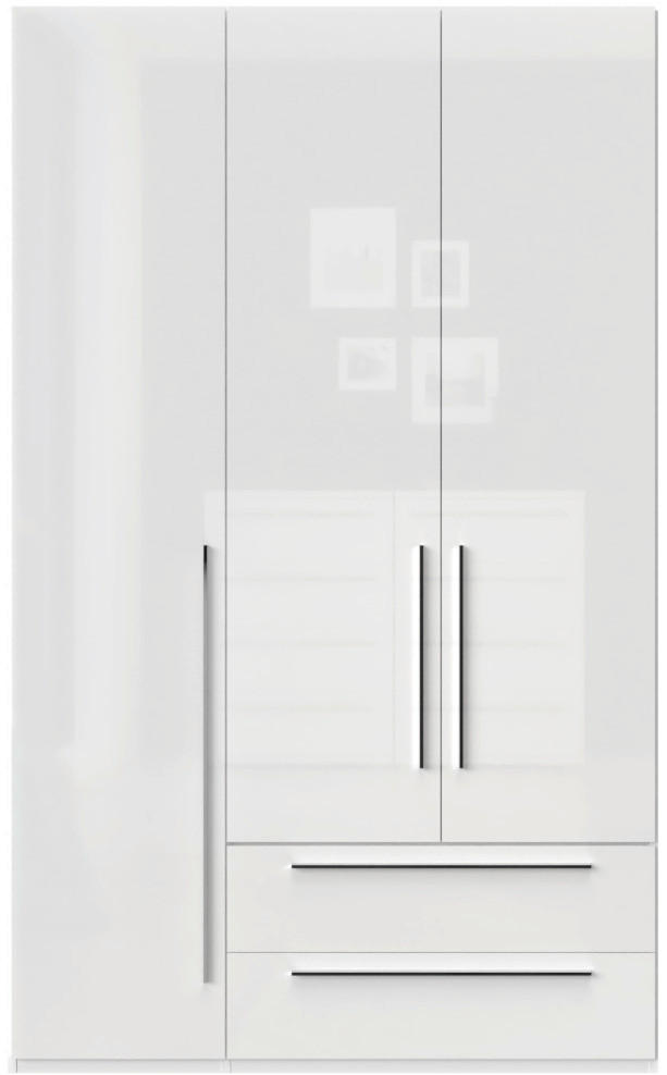 ORMAR SA KLASIČNIM VRATIMA bela, bela visoki sjaj  137/224/56 cm  - bela visoki sjaj/bela, Dizajnerski, pločasti materijal/plastika (137/224/56cm)