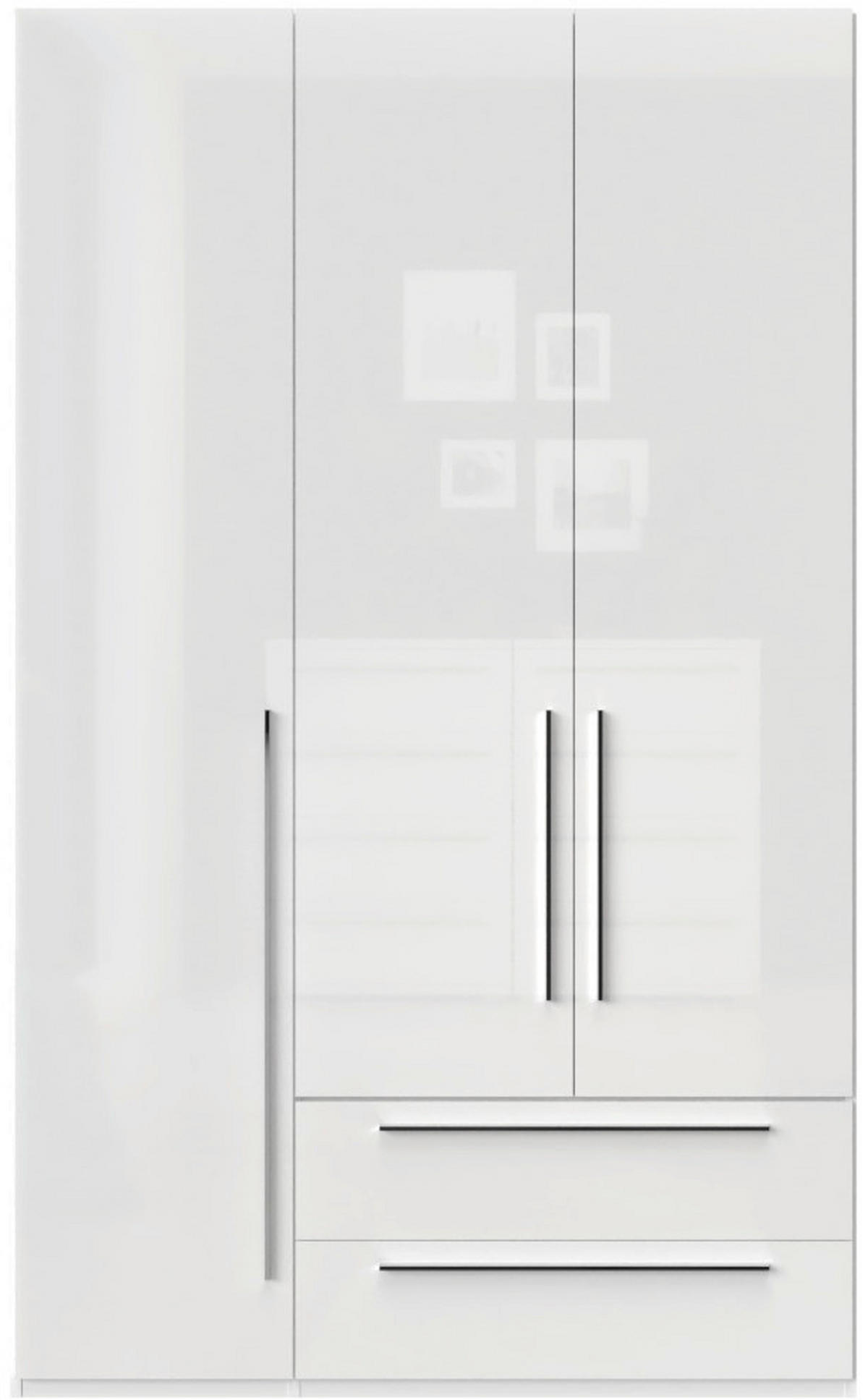 ORMAR SA KLASIČNIM VRATIMA bela, bela visoki sjaj  137/224/56 cm  - bela visoki sjaj/bela, Dizajnerski, pločasti materijal/plastika (137/224/56cm)