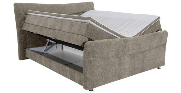 BOXSPRINGBETT 160/200 cm  in Greige  - Chromfarben/Greige, KONVENTIONELL, Textil/Metall (160/200cm) - Esposa