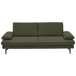3-SITZER-SOFA  in Echtleder Grün   - Schwarz/Grün, Design, Leder/Metall (222/86/104cm) - Dieter Knoll