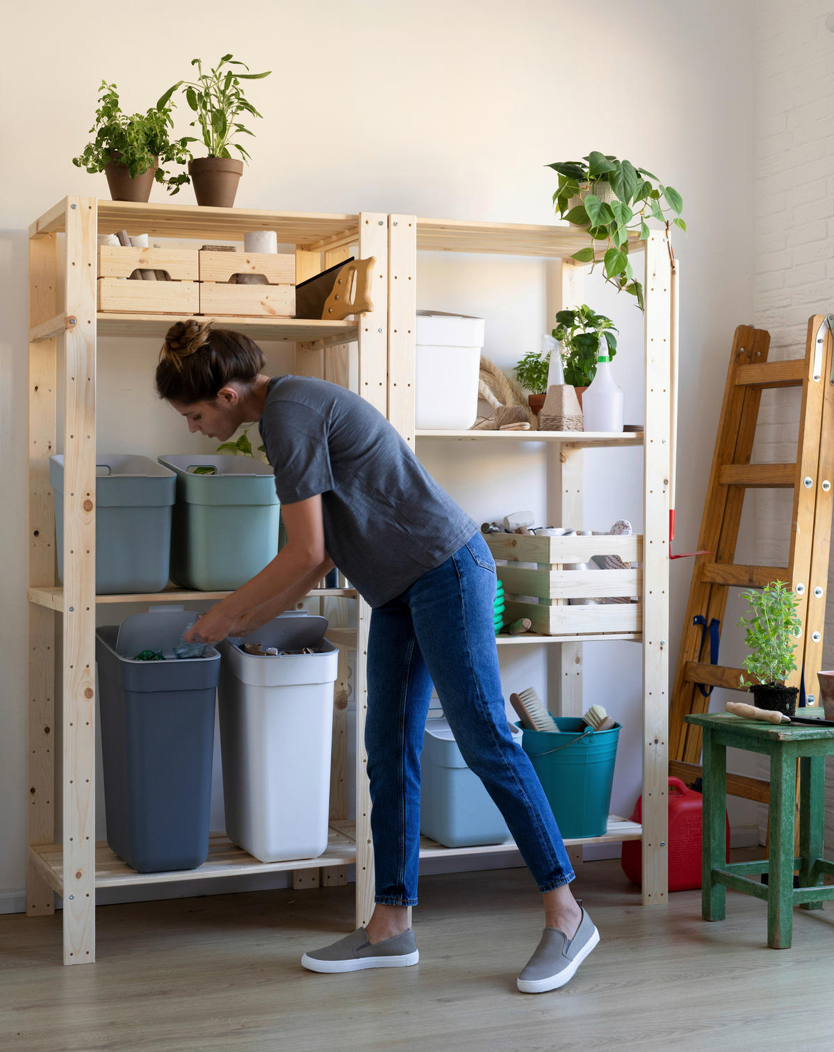 ABFALLEIMER 30 L  - Dunkelgrau/Grau, KONVENTIONELL, Kunststoff (25/55/37cm) - Keter