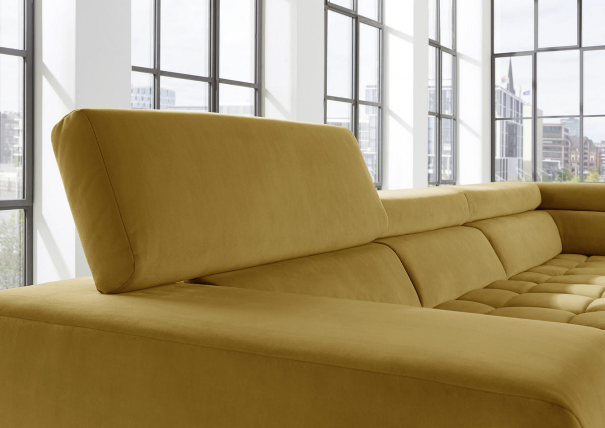ROHOVÁ SEDAČKA, textil, žlutá - barvy chromu/žlutá, Design, kov/textil (222/326cm) - Beldomo Speed