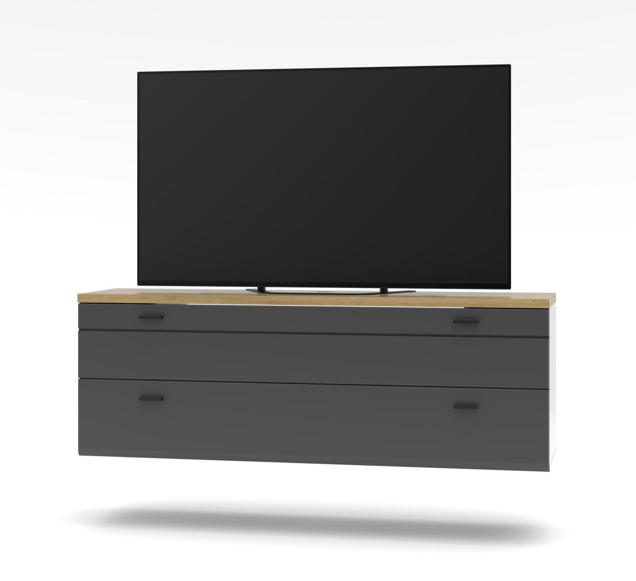 LOWBOARD  in 150/53/40 cm  - Anthrazit/Graphitfarben, Design, Holzwerkstoff/Metall (150/53/40cm) - MID.YOU