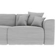 ECKSOFA Grau Cord  inkl. Zierkissen, Rückenkissen, Bettkasten, Schlaffunktion, Rücken echt, Liegefläche im Originalstoff  - Chromfarben/Grau, KONVENTIONELL, Kunststoff/Textil (195/293cm) - Carryhome