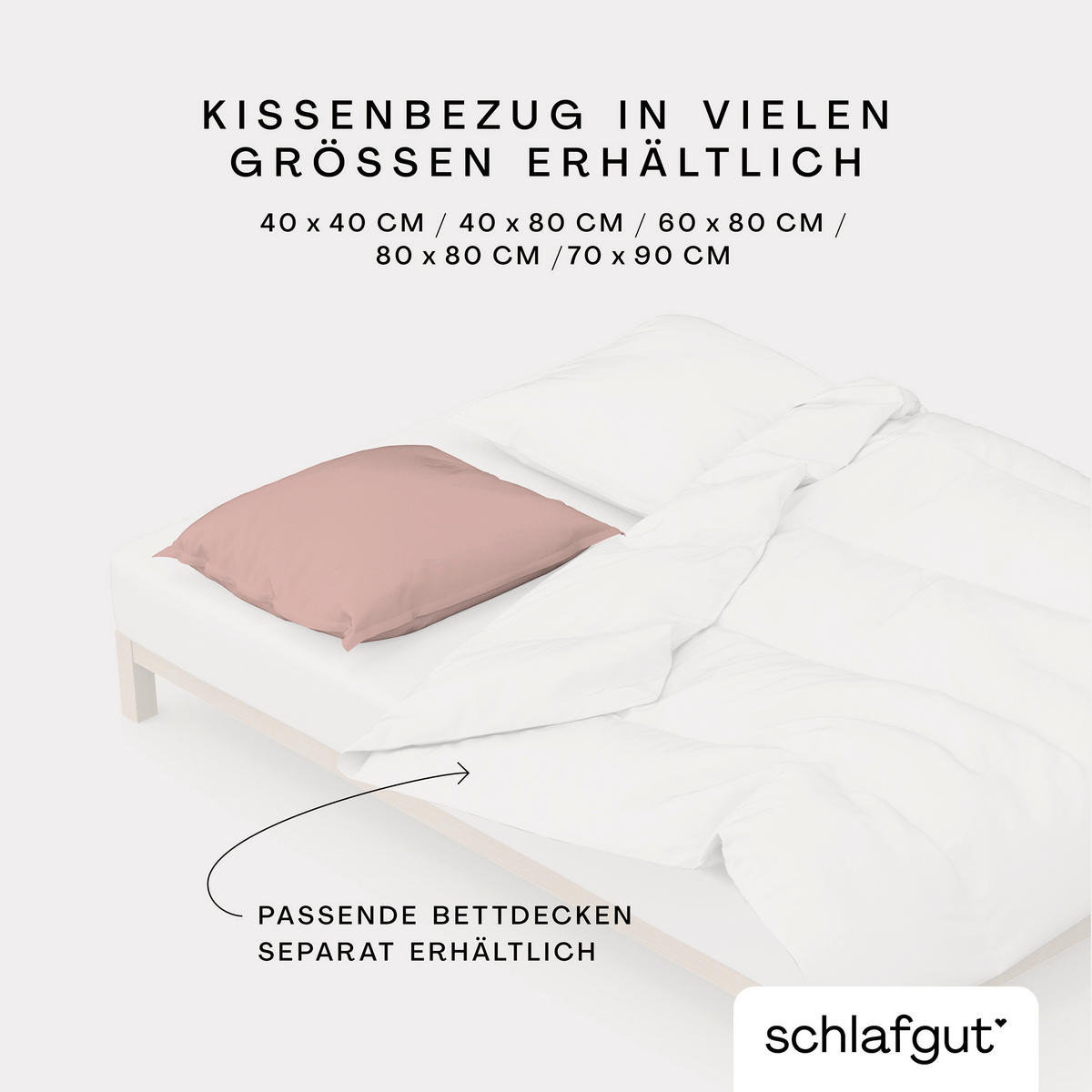 KOPFPOLSTERBEZUG WOVEN SATIN 40/80 cm  - Rosa, Basics, Textil (40/80cm) - Schlafgut