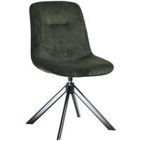 STUHL  in Edelstahl Velours Metall, Textil  - Waldgrün/Schwarz, Basics, Textil/Metall (51/89/61cm) - Celina Home
