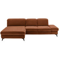 ECKSOFA  in Chenille Rostfarben  198/288 cm  - Rostfarben/Schwarz, Design, Textil/Metall (198/288cm) - Beldomo Style