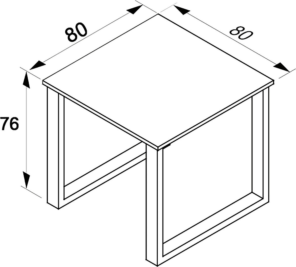 ESSTISCH in Holzwerkstoff, Metall 80/80/76 cm   - Honigeiche/Silberfarben, Design, Holzwerkstoff/Metall (80/80/76cm) - MID.YOU