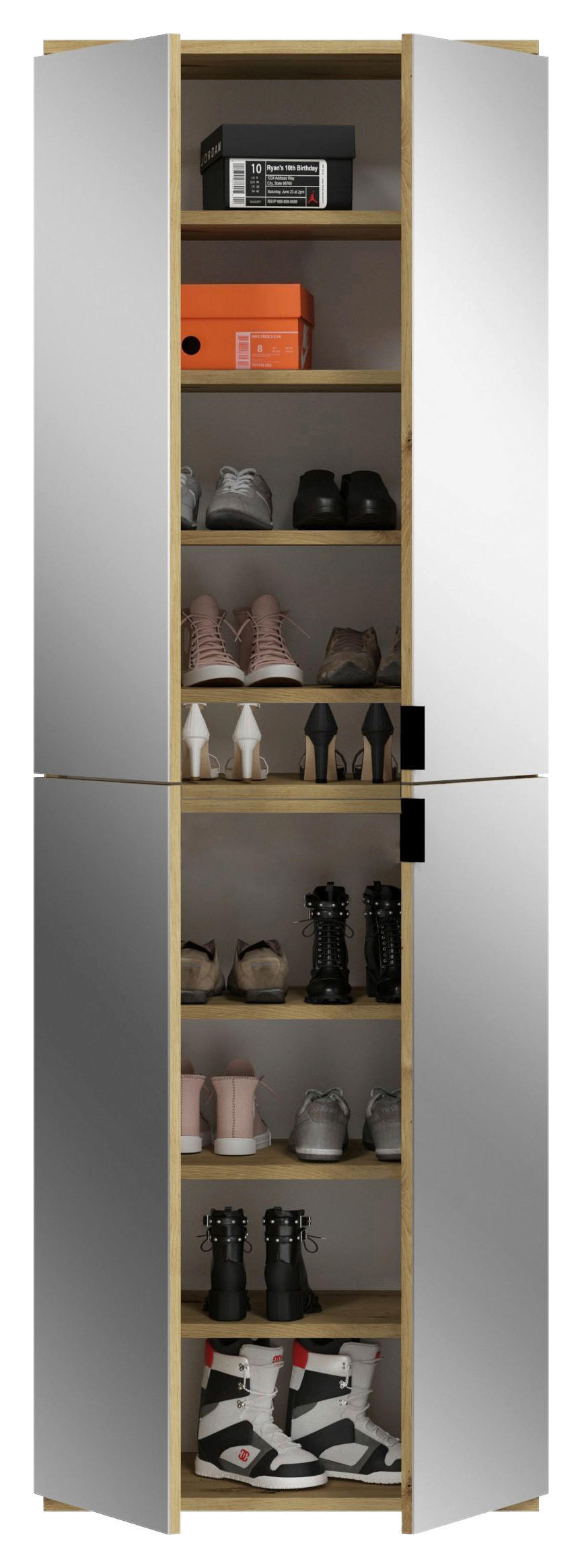 GARDEROBENSCHRANK in 121/193/34 cm - Schwarz, KONVENTIONELL, Glas/Holzwerkstoff (121/193/34cm) - MID.YOU