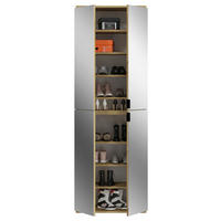 GARDEROBENSCHRANK  in 121/193/34 cm  - Schwarz, KONVENTIONELL, Glas/Holzwerkstoff (121/193/34cm) - MID.YOU