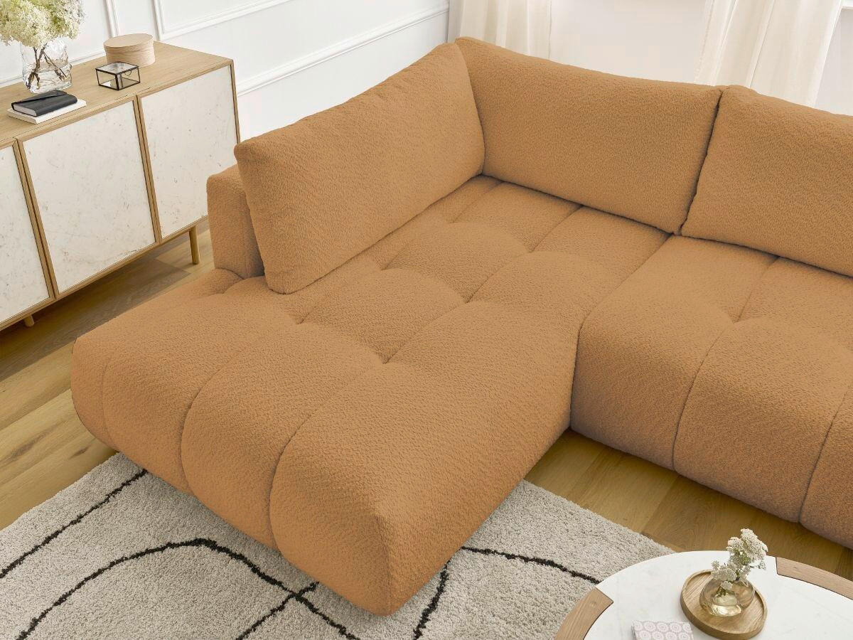 WOHNLANDSCHAFT  FUJI  Gelb Bouclé  - Gelb/Schwarz, MODERN, Kunststoff/Textil (204/377/160cm)