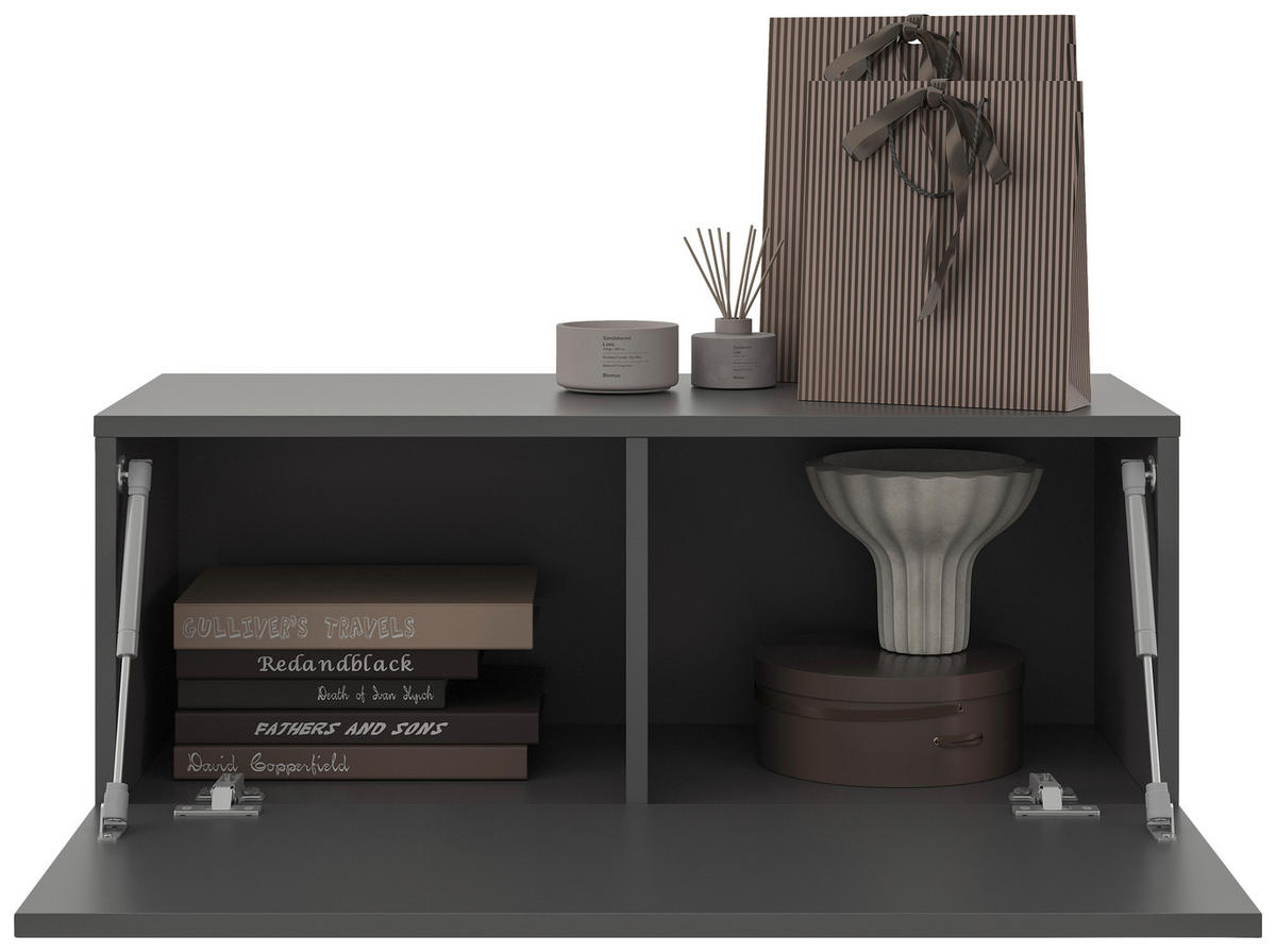 WANDKONSOLE Holzwerkstoff Anthrazit  - Anthrazit, MODERN, Holzwerkstoff (80/31,7/36,6cm) - Xora