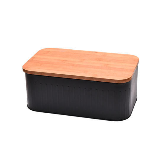 BROTKASTEN - Schwarz/Naturfarben, Basics, Naturmaterialien/Metall (30,5/18/12,2cm) - Homeware Profession.