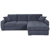 ECKSOFA in Mikrofaser Blau  276/193 cm  - Chromfarben/Blau, MODERN, Kunststoff/Textil (276/193cm) - Hom`in