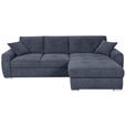 ECKSOFA in Mikrofaser Blau 276/193 cm - Chromfarben/Blau, MODERN, Kunststoff/Textil (276/193cm) - Hom`in