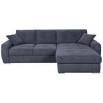 ECKSOFA in Mikrofaser Blau  276/193 cm  - Chromfarben/Blau, MODERN, Kunststoff/Textil (276/193cm) - Hom`in