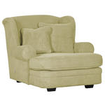 XXL-SESSEL - Beige/Dunkelbraun, Design, Holz/Textil (121/100/140cm) - Ambia Home